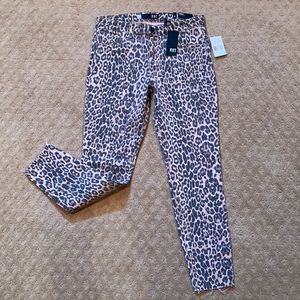 KUT Donna Ankle Skinny Jeans in Leopard Print NWT